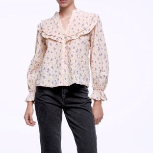 Zara floral blouse
